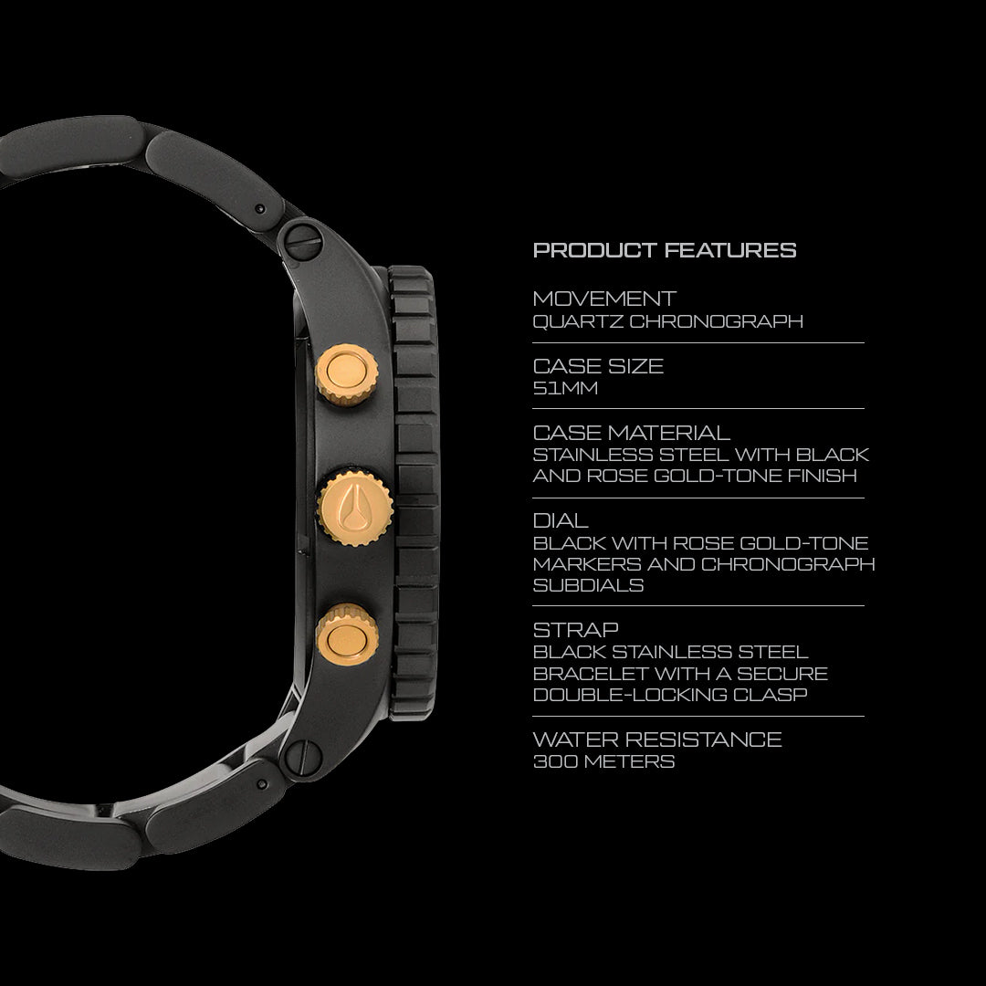 Black & Rose Gold Nixon