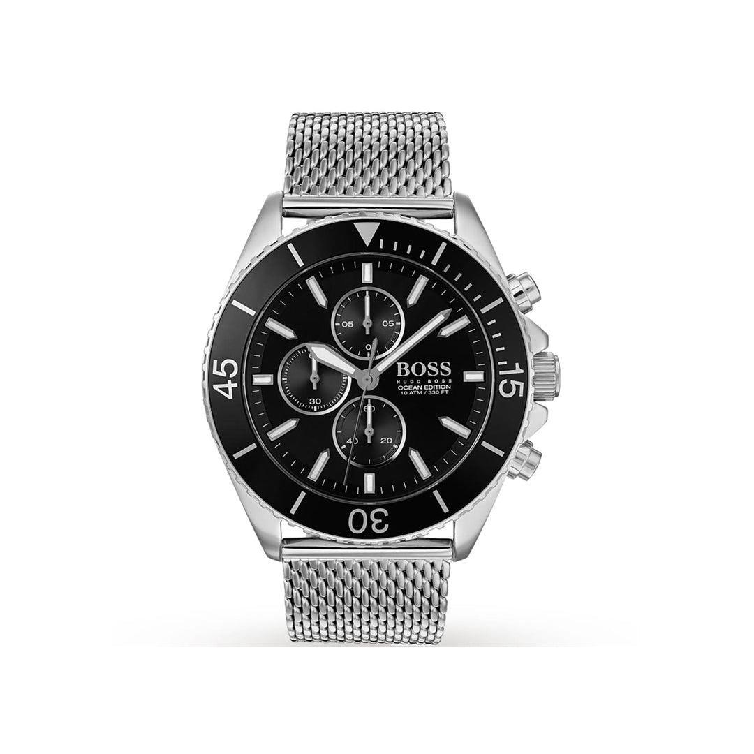 Hugo Boss Men's Chronograph Watch - Black & Silver Elegance