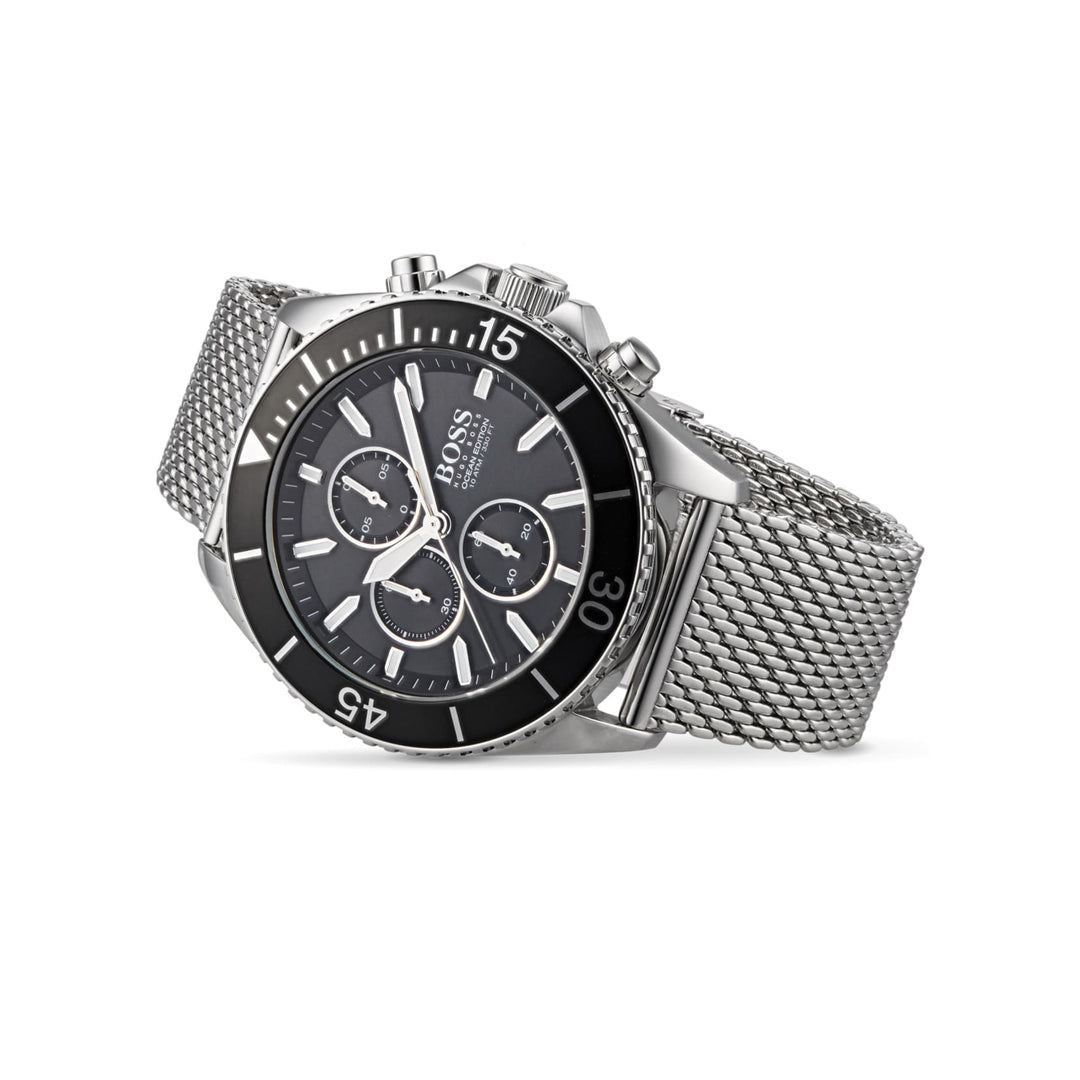 Hugo Boss Men's Chronograph Watch - Black & Silver Elegance