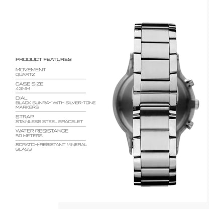 Armani Men's Classic Stainless Steel Watch - Timeless Elegance
