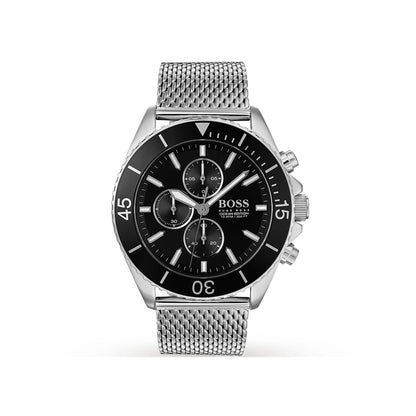 Hugo Boss Men's Chronograph Watch - Black & Silver Elegance